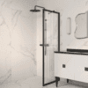 Fixed shower screen Hietakari Bläk 731 New York, black frame, reeded glass Fixed shower screen Hietakari Bläk 731 New York, black frame, reeded glass