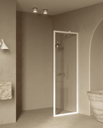 Fixed shower screen Hietakari Bläk 731 New York, white frame, clear glass