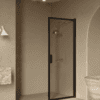 Hinged shower door Hietakari Bläk 732 New York, black frame, bronze tinted glass Hinged shower door Hietakari Bläk 732 New York, black frame, bronze tinted glass