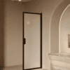 Hinged shower door Hietakari Bläk 732 New York, black frame, satin frosted glass Hinged shower door Hietakari Bläk 732 New York, black frame, satin frosted glass