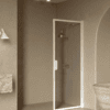 Hinged shower door Hietakari Bläk 732 New York, white frame, grey tinted glass Hinged shower door Hietakari Bläk 732 New York, white frame, grey tinted glass