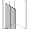Hinged shower screen with fixed part Hietakari Bläk 733 New York – 3D drawing Hinged shower screen with fixed part Hietakari Bläk 733 New York – 3