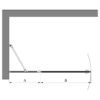 Hinged shower screen with fixed part Hietakari Bläk 733 New York – dimension drawing Hinged shower screen with fixed part Hietakari Bläk 733 New York – 2