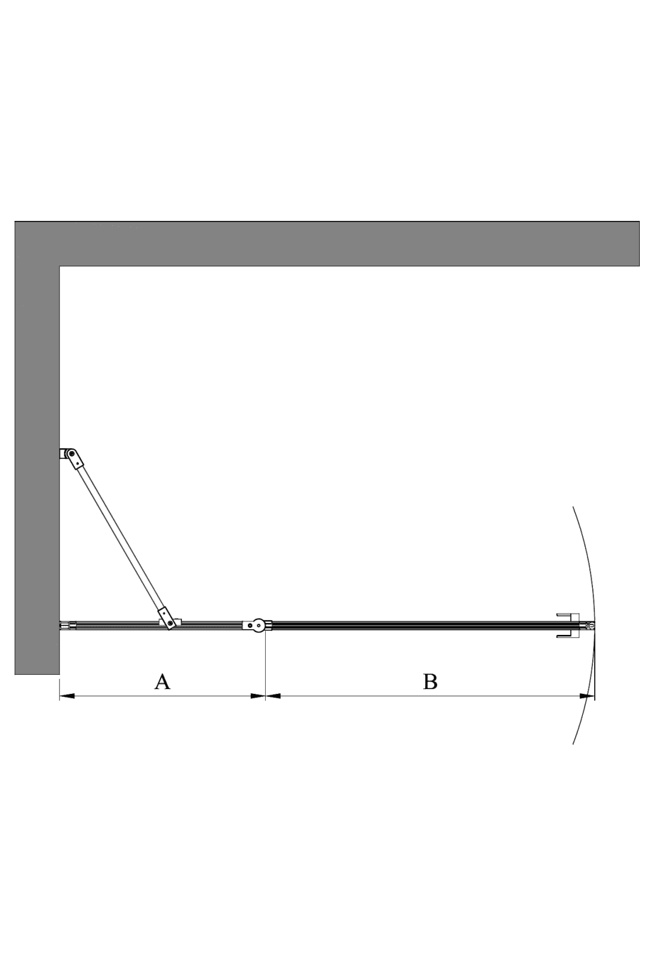 Hinged shower screen with fixed part Hietakari Bläk 733 New York – 2
