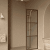 Fixed shower screen Hietakari Bläk 734 Tokyo, Mocha frame, grey tinted glass Fixed shower screen Hietakari Bläk 734 Tokyo, Mocha frame, grey tinted glass