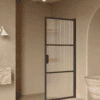 Hinged shower door Hietakari Bläk 735 Tokyo, Cocoa frame, reeded glass Hinged shower door Hietakari Bläk 735 Tokyo, Cocoa frame, reeded glass