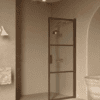 Hinged shower door Hietakari Bläk 735 Tokyo, Mocha frame, grey tinted glass Hinged shower door Hietakari Bläk 735 Tokyo, Mocha frame, grey tinted glass