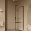 Hinged shower door Hietakari Bläk 735 Tokyo, Mocha frame, clear glass Hinged shower door Hietakari Bläk 735 Tokyo, Mocha frame, clear glass