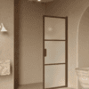 Hinged shower door Hietakari Bläk 735 Tokyo, Mocha frame, satin frosted glass Hinged shower door Hietakari Bläk 735 Tokyo, Mocha frame, satin frosted glass