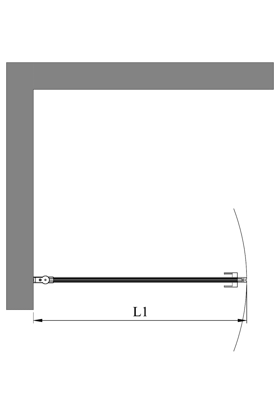 Hinged shower door Hietakari Bläk 735 Tokyo – 2