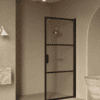 Hinged shower door Hietakari Bläk 735 Tokyo, black frame, grey tinted glass Hinged shower door Hietakari Bläk 735 Tokyo, black frame, grey tinted glass