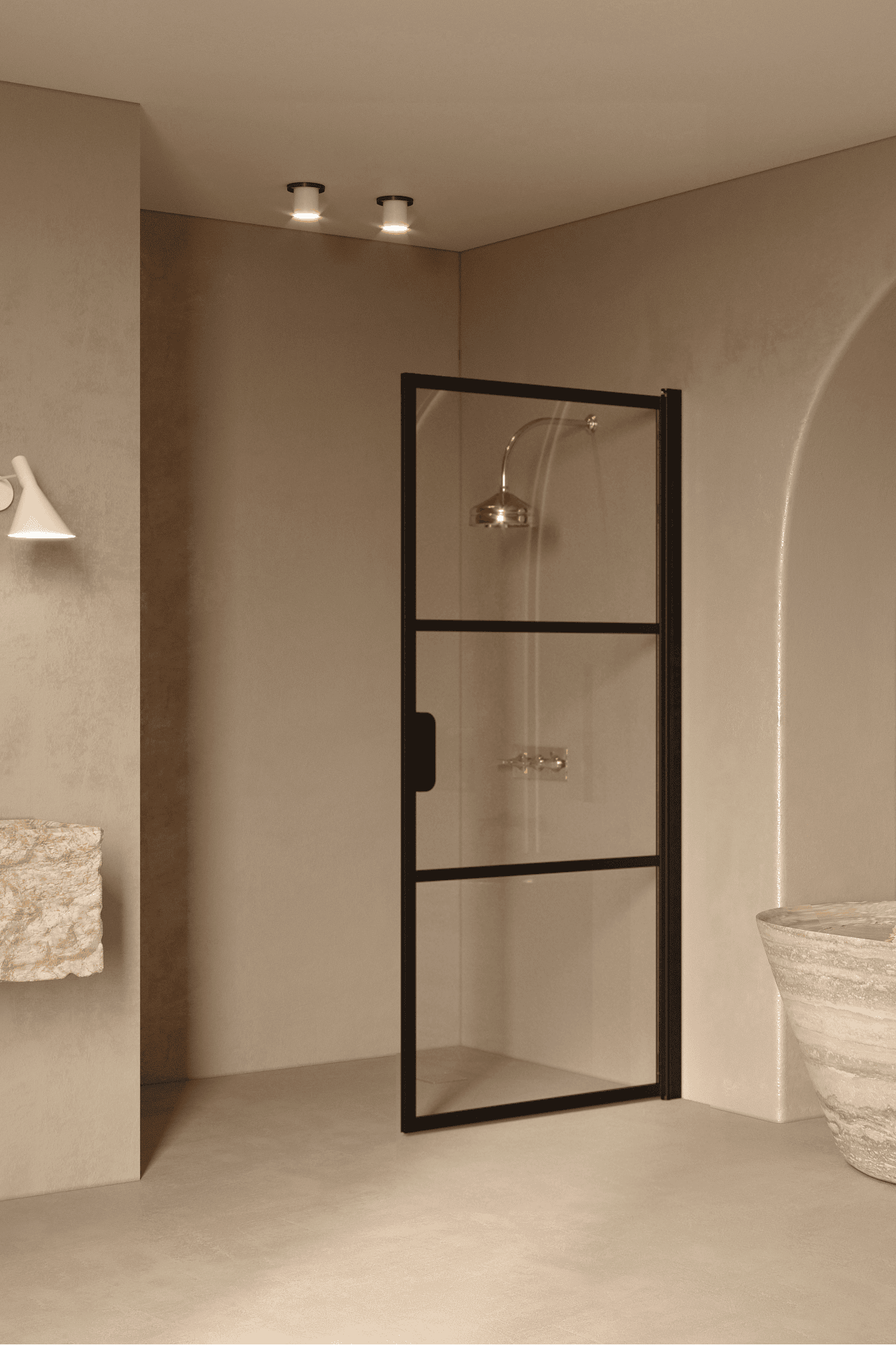 Hinged shower door Hietakari Bläk 735 Tokyo – 4