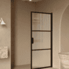 Hinged shower door Hietakari Bläk 735 Tokyo, black frame, reeded glass Hinged shower door Hietakari Bläk 735 Tokyo, black frame, reeded glass