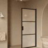 Hinged shower door Hietakari Bläk 735 Tokyo, black frame, satin frosted glass Hinged shower door Hietakari Bläk 735 Tokyo, black frame, satin frosted glass