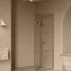 Hinged shower door Hietakari Bläk 735 Tokyo, Sand frame, grey tinted glass Hinged shower door Hietakari Bläk 735 Tokyo, Sand frame, grey tinted glass