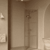 Hinged shower door Hietakari Bläk 735 Tokyo, Sand frame, bronze tinted glass Hinged shower door Hietakari Bläk 735 Tokyo, Sand frame, bronze tinted glass