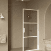 Hinged shower door Hietakari Bläk 735 Tokyo, white frame, grey tinted glass Hinged shower door Hietakari Bläk 735 Tokyo, white frame, grey tinted glass