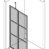 Hinged shower screen with fixed part Hietakari Bläk 736 Tokyo – 3D drawing Hinged shower screen with fixed part Hietakari Bläk 736 Tokyo – 3D drawing