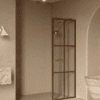 Fixed shower screen Hietakari Bläk 737 Paris, Mocha frame, grey tinted glass Fixed shower screen Hietakari Bläk 737 Paris, Mocha frame, grey tinted glass