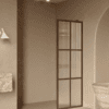 Fixed shower screen Hietakari Bläk 737 Paris, Mocha frame, reeded glass Fixed shower screen Hietakari Bläk 737 Paris, Mocha frame, reeded glass