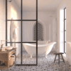 Fixed shower screen Hietakari Bläk 737 Paris, black frame, clear glass Fixed shower screen Hietakari Bläk 737 Paris – 4
