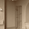 Fixed shower screen Hietakari Bläk 737 Paris, Sand frame, grey tinted glass Fixed shower screen Hietakari Bläk 737 Paris, Sand frame, grey tinted glass