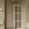 Fixed shower screen Hietakari Bläk 737 Paris, white frame, bronze tinted glass Fixed shower screen Hietakari Bläk 737 Paris, white frame, bronze tinted glass