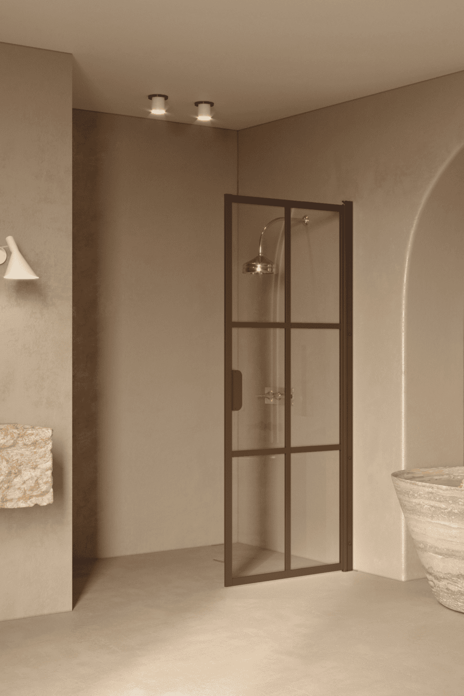 Hinged shower door Hietakari Bläk 738 Paris, Mocha frame, clear glass Hinged shower door Hietakari Bläk 738 Paris – 6