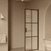 Hinged shower door Hietakari Bläk 738 Paris, Mocha frame, reeded glass Hinged shower door Hietakari Bläk 738 Paris, Mocha frame, reeded glass