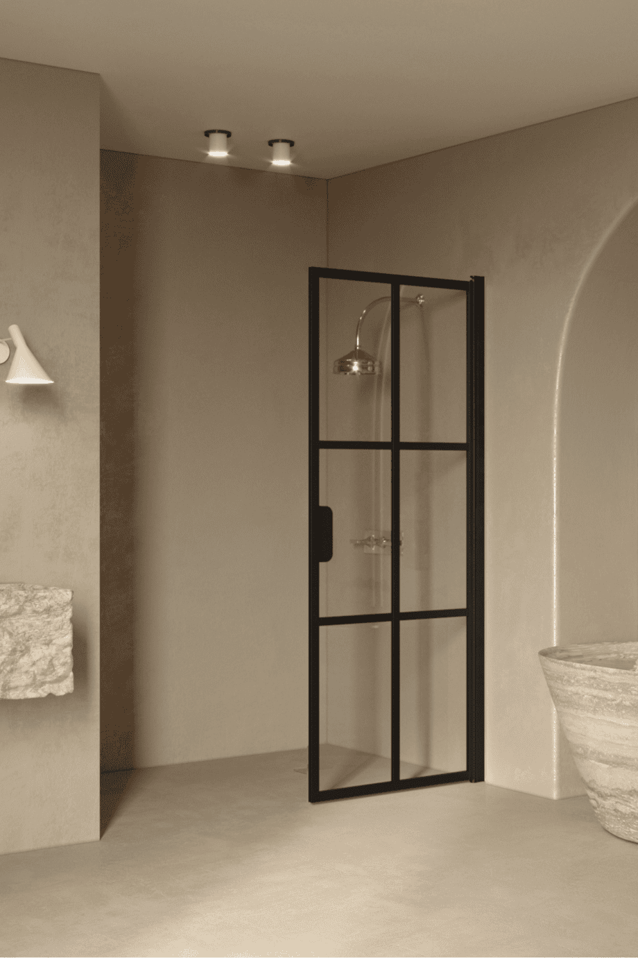 Hinged shower door Hietakari Bläk 738 Paris, black frame, clear glass Hinged shower door Hietakari Bläk 738 Paris – 4