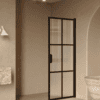Hinged shower door Hietakari Bläk 738 Paris, black frame, reeded glass Hinged shower door Hietakari Bläk 738 Paris, black frame, reeded glass