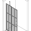 Hinged shower screen with fixed part Hietakari Bläk 739 Paris – 3D drawing Hinged shower screen with fixed part Hietakari Bläk 739 Paris – 3