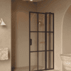 Hinged shower screen with fixed part Hietakari Bläk 739 Paris, Cocoa frame, satin frosted glass Hinged shower screen with fixed part Hietakari Bläk 739 Paris, Cocoa frame, satin frosted glass