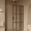 Hinged shower screen with fixed part Hietakari Bläk 739 Paris, Mocha frame, satin frosted glass Hinged shower screen with fixed part Hietakari Bläk 739 Paris, Mocha frame, satin frosted glass