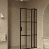 Hinged shower screen with fixed part Hietakari Bläk 739 Paris, black frame, clear glass Hinged shower screen with fixed part Hietakari Bläk 739 Paris, black frame, clear glass
