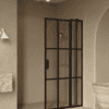 Hinged shower screen with fixed part Hietakari Bläk 739 Paris, black frame, bronze tinted glass Hinged shower screen with fixed part Hietakari Bläk 739 Paris, black frame, bronze tinted glass