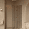 Hinged shower screen with fixed part Hietakari Bläk 739 Paris, Sand frame, grey tinted glass Hinged shower screen with fixed part Hietakari Bläk 739 Paris, Sand frame, grey tinted glass
