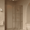 Hinged shower screen with fixed part Hietakari Bläk 739 Paris, Sand frame, clear glass Hinged shower screen with fixed part Hietakari Bläk 739 Paris – 5