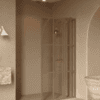 Hinged shower screen with fixed part Hietakari Bläk 739 Paris, Sand frame, bronze tinted glass Hinged shower screen with fixed part Hietakari Bläk 739 Paris, Sand frame, bronze tinted glass