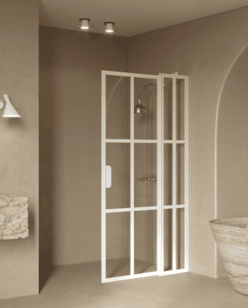 Hinged shower screen with fixed part Hietakari Bläk 739 Paris