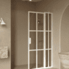 Hinged shower screen with fixed part Hietakari Bläk 739 Paris, white frame, bronze tinted glass Hinged shower screen with fixed part Hietakari Bläk 739 Paris, white frame, bronze tinted glass