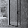 Hinged shower door with wall magnet Hietakari Bläk 788 New York, black frame, reeded glass Hinged shower door with wall magnet Hietakari Bläk 788 New York, black frame, reeded glass