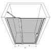 Hinged shower door with fixed part and wall magnet Hietakari Bläk 789 New York – 3D drawing Hinged shower door with fixed part and wall magnet Hietakari Bläk 789 New York – 3D drawing