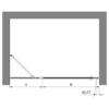 Hinged shower door with fixed part and wall magnet Hietakari Bläk 789 New York – dimension drawing Hinged shower door with fixed part and wall magnet Hietakari Bläk 789 New York – dimension drawing