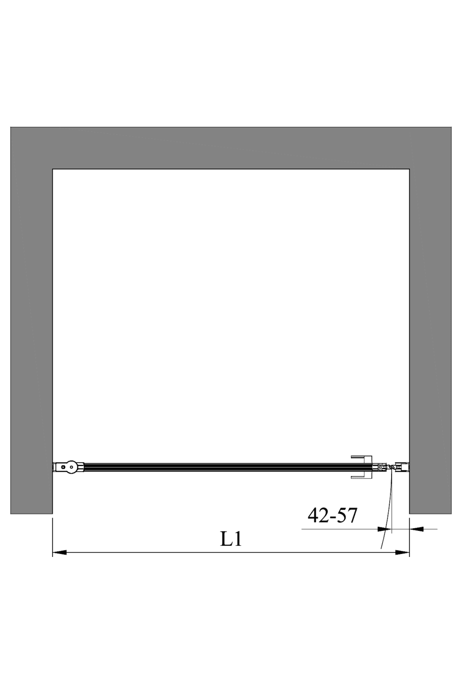Hinged shower door with wall magnet Hietakari Bläk 790 Tokyo – 2