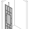 Fixed shower screen Hietakari Bläk 800 Shanghai – 3D drawing Fixed shower screen Hietakari Bläk 800 Shanghai – 3D drawing