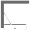 Fixed shower screen Hietakari Bläk 800 Shanghai – dimension drawing Fixed shower screen Hietakari Bläk 800 Shanghai – dimension drawing