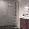 Fixed shower screen Hietakari Bläk 800 Shanghai, Sand frame, bronze tinted glass Fixed shower screen Hietakari Bläk 800 Shanghai, Sand frame, bronze tinted glass