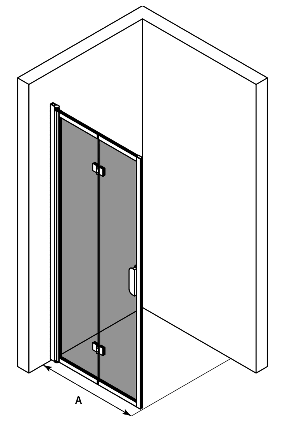 Folding shower screen Hietakari Bläk 881 New York – 3