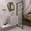 Folding shower screen Hietakari Bläk 881 New York, Cocoa frame, grey tinted glass Folding shower screen Hietakari Bläk 881 New York, Cocoa frame, grey tinted glass